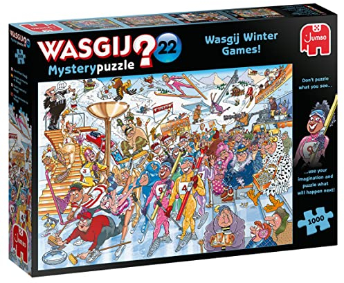 Wasgij Mystery 22, Winter Games - 1000 Piece Jigsaw Puzzles for Adults - Fun Challenging & Brainteasing Adults Jigsaw Puzzle - Puzzle What Happens Next - 100% Recycled Cardboard - 1000pcs - Jumbo