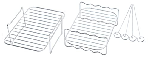 Air Fryer Rack compatible Air Fryer Accessoires de friteuse à air en acier inoxydable 304, 1 gril, 1 support vapeur, 4 brochettes