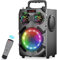 Bluetooth Speakers, 60W Loud Wireless Stereo Speaker with Subwoofer Deep Bass, Bluetooth 5.0, FM Radio, Colorful Lights, 8000mAh Battery, Portable Karaoke Machine Speaker for Home Party Garden Gifts