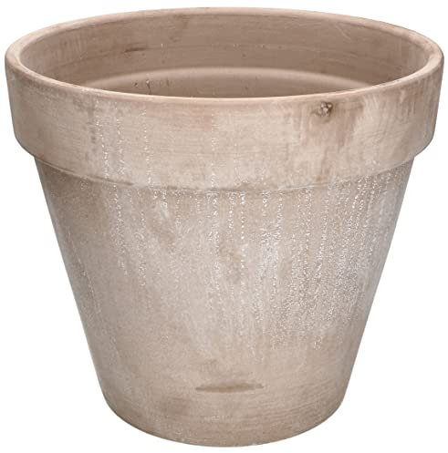 KOTARBAU® Pot de fleurs en terre cuite, moka, diamètre : 31 cm, avec bordure, pour l'intérieur et les jardins