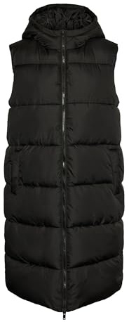 PIECES Women's Pcbee New Long Puffer Vest Bc Quilted