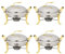 3L Chafing Dish Set, Full Size Stainless Steel Round Buffet Server with Pans, Lid and Fuel Holders, for Catering Party Wedding Dinner Food Warmer (2/3/4/6 Pack),Gold,4 Pack