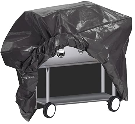 Ram® Large BBQ Cover Large Wagon Trolley Oil Barrel BBQ Barbecue Green Garden Protection Waterproof Cover 145CM X 61CM X 117CM IN BLACK/GREY/GREEN (Grey)