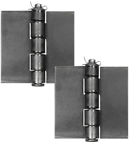 Ilyapa 2 Pack 4x4 Gate Hinges Heavy Duty Butt Hinge for Heavy Gate - Weld to Install, Trailer Hinge for Farm/Garage, Tailgates,Stainless Steel Hinges - Removable Pin