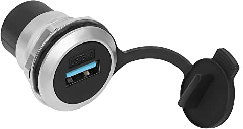 QIANRENON USB3.0 Panneau Montage Fixe fileté Adaptateur USB3.0 Femme à Femme Encastré Montage Connecteur 5Gbps, avec rondelles Anti-desserrage et Couverture Anti-poussière, pour Le Tableau de Bord