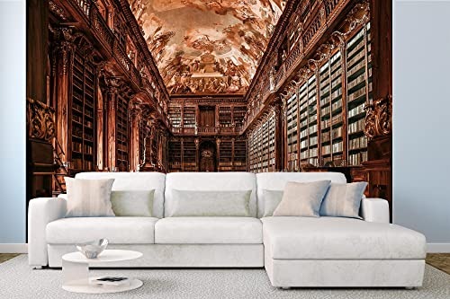Vlies Fototapete LEERE BIBLIOTHEK 375 x 250 cm (inkl. Kleister) - Vlies Tapete, Wandtapete, Wandbilder - Tapete für Wohnzimmer Schlafzimmer, Büro, Küche - Montagefertig