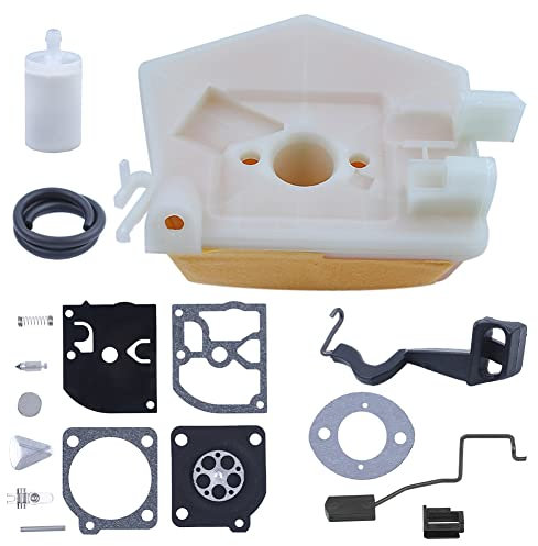 Gubeter Kit de reparación de Juntas de carburador de Filtro de Combustible de Filtro de Aire, Pieza de Motosierra para Husqvarna 55 51, para Zama RB 45, 501778002, 503608401