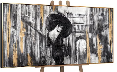 YS-Art Abstrakt Stil Acrylbild Filmstreifen Nostalgie Kunstwerke gerahmt