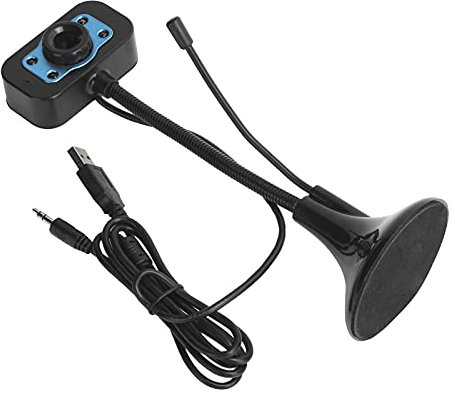 Garsent Webcam, Fotocamera USB con Microfono Esterno, Regolazione Manuale della Messa a Fuoco, Luce a LED, Funzione di Correzione Automatica del Colore, Sostituzione per PC/Laptop/Smart TV
