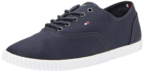 Tommy Hilfiger Damen Sneaker Canvas Lace Up Schuhe, Blau (Space Blue), 39