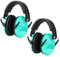 Kriogor 2 Pack Ear Defenders Children, 26dB SNR Noise Cancelling Headphones Hearing Protection Earmuffs, Adjustable Soft Adults Kids Ear Defenders Protectors for Autism Airplane Study Fireworks(Mint)