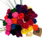 The Original Wooden Rose Blumenstrauß mit 32 verschiedenen Farben, halboffene Rosen, ideal für Muttertag, Valentinstag