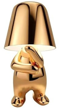 Luxus Bins Brother Tischlampe - Gold - Mr What - Goldmännchen - Dekoratives Accessoire - Wohnzimmerdekoration - Schlafzimmerdekoration - Tischdekoration - Dekorative Tischlampe - Wohnaccessoire