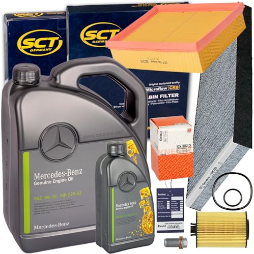 Filterset + 5W30 Öl | SAK203+SB2245+OX382D+V30-2001+MN1801+ 5W30 Kompatibel mit A-Klasse (W169),B-Klasse Sports Tourer (W245)