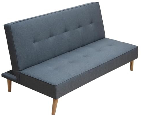 Homey - Sofá Cama Clic Clac Tipo Libro de 3 Plazas Modelo Elvira, Diseño Moderno, Práctico y Funcional, Gris