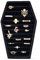 Lolalet Velvet Ring Organizer, Gothic Schmuckschatulle, Ringständer, Schmucktablett, Ringaufbewahrung, Schmuckkästchen - Perfekt für Gothic Geschenke - Schwarz