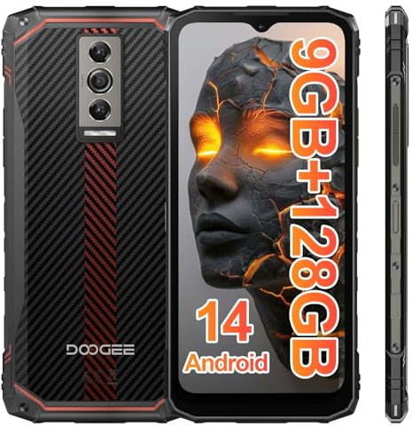 DOOGEE 2025 Blade10 Rugged Smartphone Android 15, 10.7mm Ultra-thin Rugged Phone, 20GB RAM 128GB ROM/2TB TF, 90Hz 6.56’’ HD+, 3 Card Slots, 4G Dual SIM IP68 Waterproof Phone, 16MP, Face Unlock/OTG/NFC