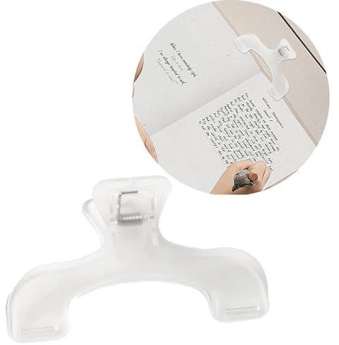 Page Holder - 1/2 Transparent Clip | Reading Marker | Bookmark | Paper Clamp | Open Book Holder for Bookstore School Home