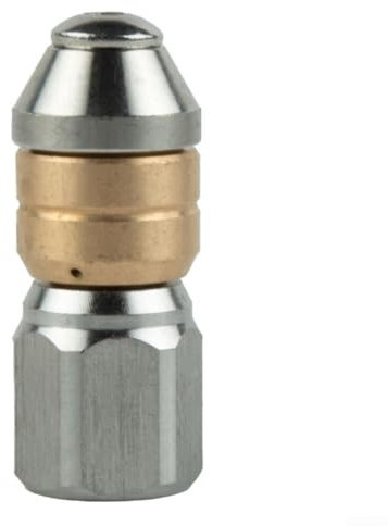 Buse de nettoyage pivotante pour tuyau de nettoyage - Spray de débouchage pour nettoyeur haute pression - Matériau en acier inoxydable - Nettoyage des canalisations respectueux de l'environnement -