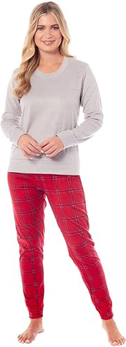 KATE MORGAN Womens Pyjamas Warm Fleece Pyjamas for Women Sets Pjs S-XL | Soft Twosie Pyjama Set for Ladies Gifts for Her LIGHT GREY L