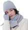 Harssidanzar Herren und Damen Wolle Mütze Schal und Handschuhe Set Winter Wärme SU004EU,Hellgrau