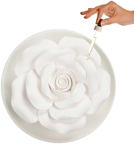Duftstein, Duftstein für Ätherische Öle Diffuser Ätherische Öle Diffuser mit Keramik Räucherkiste, Diffuser Aroma Diffuser für Schlafzimmer, Badezimmer, Büro, Auto (Weiß1)