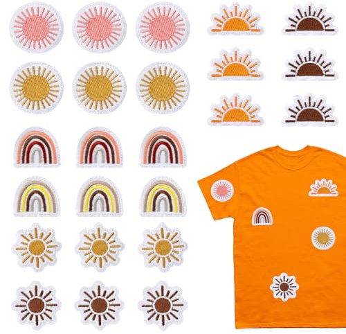24 Stück Patches Zum Aufbügeln, Flicken für Stickerei und Nähkunst - Kinder- und Retro-Patches