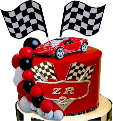 Tortendeko Auto Geburtstag, Racing Car Cupcake Toppers, Rennwagen Deko Torte, Auto Kuchen Deko, Cars Torte Topper, Auto Cupcake Toppers, Geburtstag Tortendeko Cars, Auto Kuchen Toppers