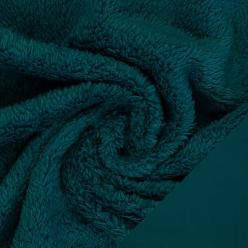 Plüsch TAMME | Doubleface | 50x147cm | für Bekleidnung wie Jacken, Hoodies uvm. | Meterware (petrol)