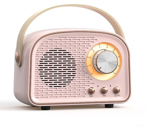 Hasaller Retro Radio Mini Wireless Speaker Portable Speaker With FM Radio Small Blue-tooth Speaker Retro Radio Blue-tooth Speaker Rechargeable Loud Volume Blue-tooth Speaker(White)