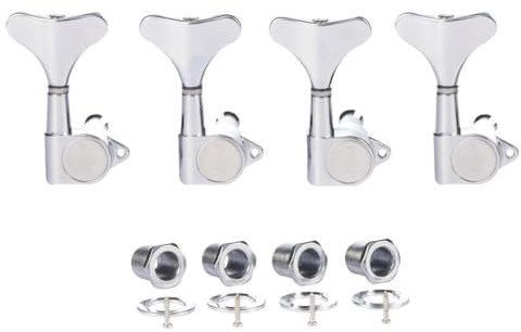 4 cuerdas 18:1 sellados para bajo y guitarra, clavijas de afinación de bajo, máquinas de afinación de bajo, compatibles con Ibanez/Yamaha Style Acústico/bajo eléctrico cromado 4R