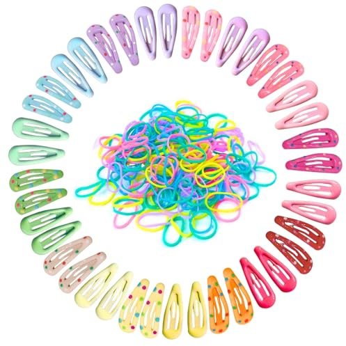 KEYRI 140 Piezas Pinzas Pelo 3 cm Horquillas Pelo Accesorios Pelo Pinzas para el Cabello Duraderas Bandas de Goma Delicadas Pasadores para el Cabello Pequeños para Niñas (Macaron)