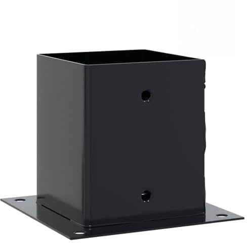 vidaXL Bases de poteau carrées 4 pcs anthracite 101x101 mm, base de clôture en béton, base de poteau de clôture, support de poteau en métal