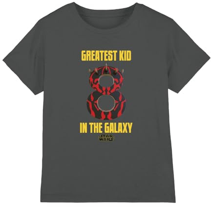 Star Wars Boy's Star Wars Greatest Kid Darth Maul Kids T Shirt, Charcoal T-Shirt (Pack of 1)