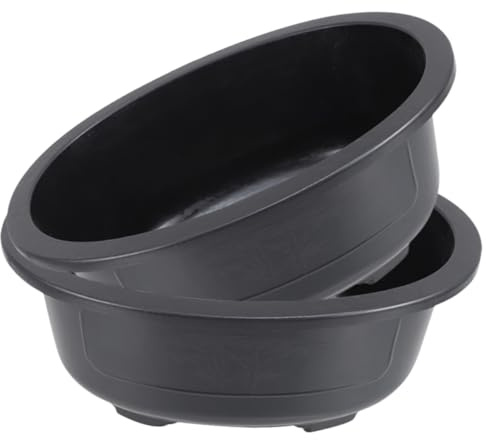 HYTROVE Maceta Grande Ovalada de Plástico para Jardinería Doméstica y Bonsáis Drenaje, Set 2 Piezas, Adecuado para Suculentas, Orquídeas y Decoración Interior y Exterior