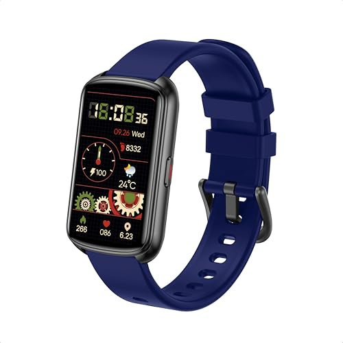Runlio Fitness Tracker, 1.47 Inch Smartwatch, Touchscreen Activity Tracker with Thin Smartband Design, 5ATM Waterproof Fitness Watch Blood Oxygen Heart Rate Monitor for Android/iOS (Blue)