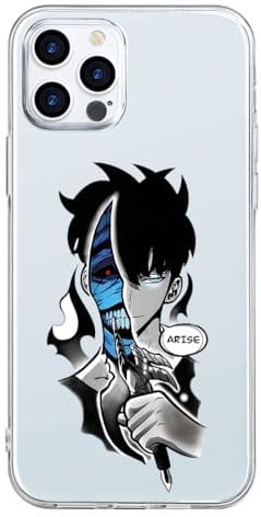 Yomyejisoo Schutzhülle Transparent für Apple iPhone 14 Pro Hülle 6.1 Zoll, Cartoon Anime Solo Leveling mit Muster Designs Manga Mädchen Junge Case Schutz Handyhülle Stoßfest TPU Ultra Dünn Cover