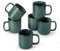 vancasso Starry Coffee Mugs Set of 6, 12oz/360ml Stoneware Coffee Mug with Handle, Tea Cups for Cocoa Milk, Microwave & Dishwasher Safe, Green