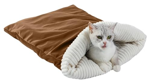 Schlafsack für Katzen | Kuschelsack Warm Kissen Entspannen Voll Hängematte Indoor Home Auto Herbst Weihnachten Nest