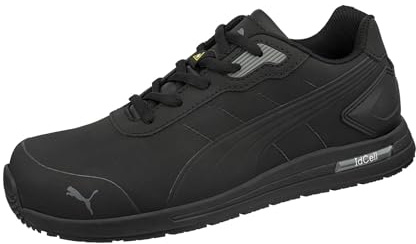 PUMA Safety Bounce Low S3S FO SR - Damen & Herren S3 Sicherheitsschuh - rutschfeste Arbeitsschuhe mit Fiberglaskappe - Arbeitsschuh in Schwarz