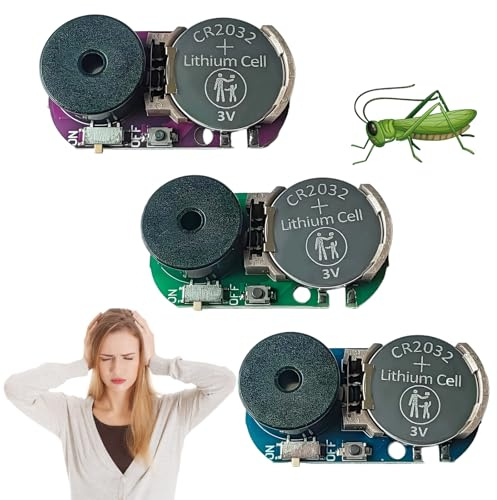 AOUZOVLI 3 Pezzi Generatori Suono Grilli con 20 Suoni Cricket Noise Maker Prank Generatori Suono Grilli Telecomando Dispositivo per Scherzi Er Festa Ufficio Casa Scuola Auto (Blu & Verde & Viola)