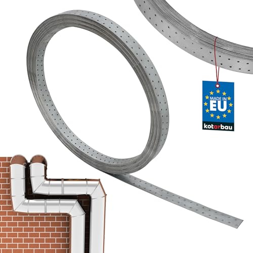 KOTARBAU® Lochband Metall - Montagelochband - 40 x 2 mm L: 25 m - Montageband - Profi Lochband aus verzinktem Stahl - zur Befestigung von Kabeln - Rohren und Leitungen