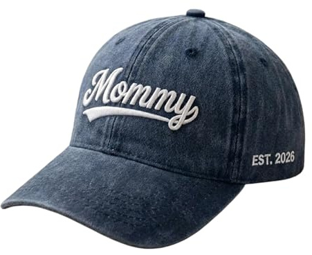 Drawelry Personalised Embroidered Baseball Cap, Custom Photo Name Text Adjustable Cotton Vintage Style Hat, Best Gift for Men Women Mum Dad Friends Outdoor Daily