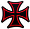Maltese Cross (Red/Black) Embroidered Patch 8cm x 8cm (3 x 3) by Klicnow