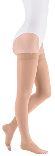 mediven comfort CCL2 AG Kompressionsstrümpfe kurz (62-71 cm) o. Fußpitze Noppenhaftband V caramel