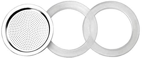 IBILI - Junta silicona + filtro cafetera essential 4 tazas, set de 2 juntas + 1 filtro