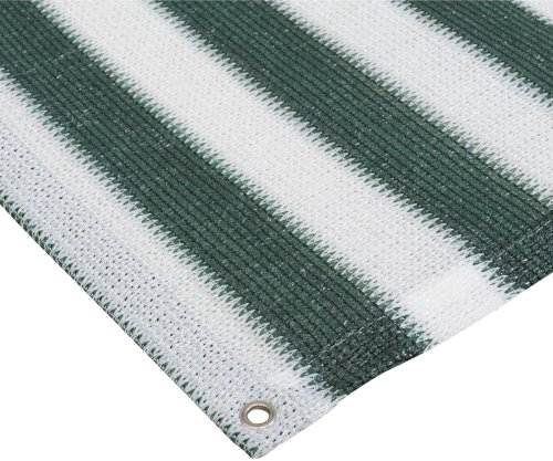 bambus-discount.com Balkon Sichtschutz Bespannung grün/weiß 90x300cm - Sichtschutzmatte horizontal gestreift 90cm hoch 3m lang