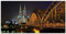 ARTland Wanddeko Glasbilder Wandbild Glas Bild einteilig 60x30 cm Querformat Köln Rheinbrücke Kölner Dom Gebäude Architektur Deutschland T5TT