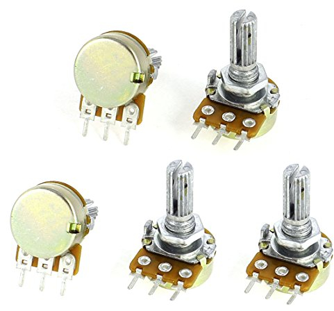sourcing map 5 PCS B1 M 1 m Ohm 3 Terminals Single Linear Rotary Taper Potentiometer de