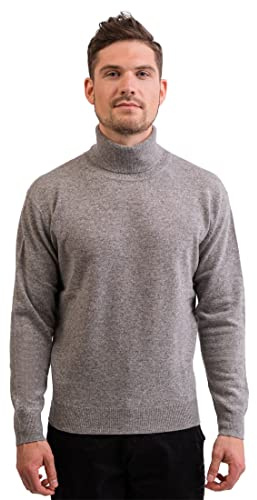 100% Kaschmir Herren Pullover | Sweater Rollkragen 2-fädig